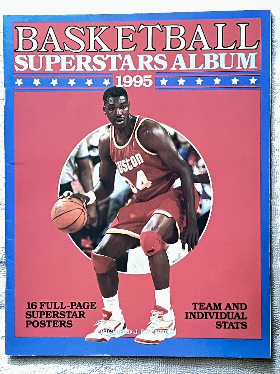 1995 Basketball Superstars Album Magazine Hakeem Olajuwon NBA