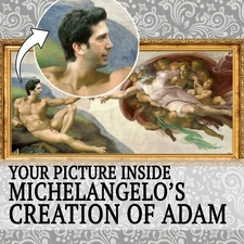 Personalised Portrait in the Creation of Adam by Michelangelo