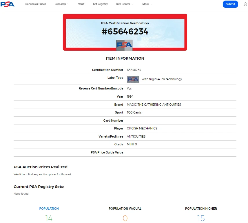 MTG Magic the Gathering Dragons of Tarkir Foil Zurgo Bellstriker CGC 10 Pristine - Image 3 of 4
