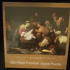 Adoration of The Shepherds 550 Pc Jigsaw Puzzle Nativity Christmas Jesus Manger