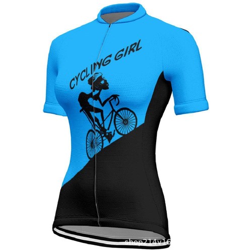 Women's Short Sleeve Cycle Jersey Top Full Zip Ladies Bike Cycling Jersey Shirt - Picture 32 of 41