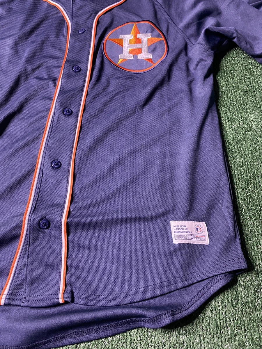 Houston Astros Navy Orange Jersey Size L Brand New