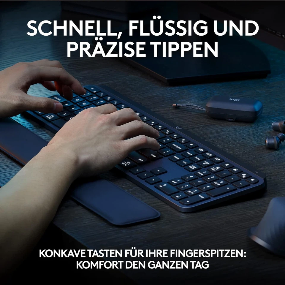 Logitech MX Keys kabellos-Tastatur für Windows BELEUCHTET Wireless - DEUTSCH #4 - Bild 2 von 4