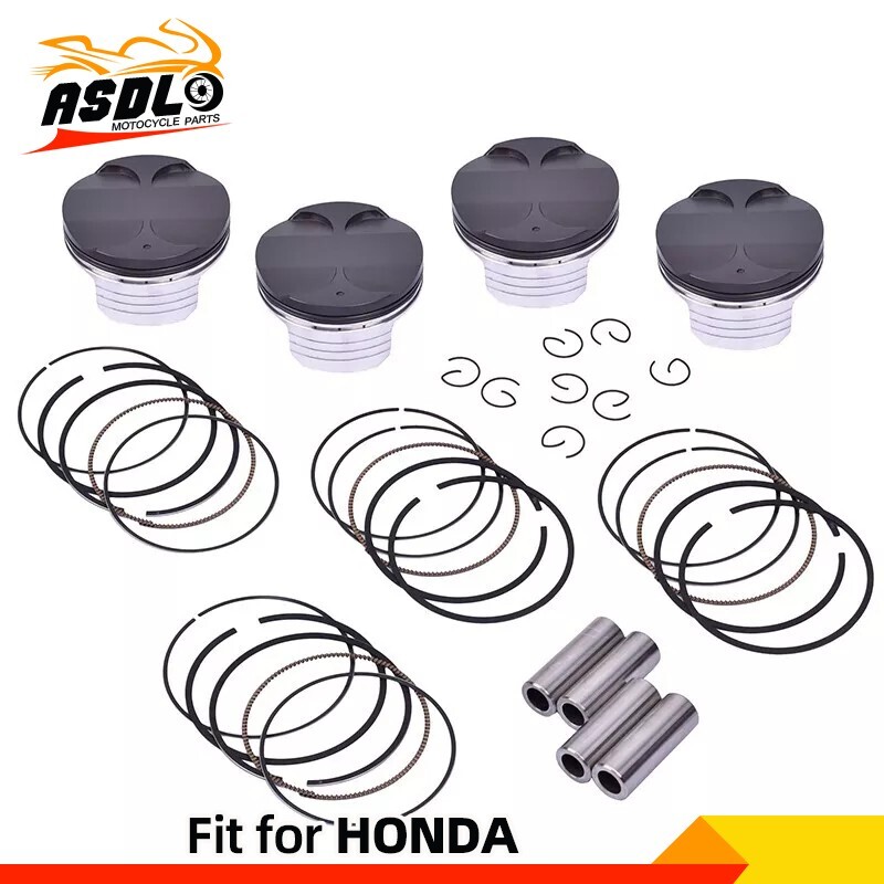 4 Sets +75 75.75mm Piston Rings Pin Circlips for Honda CBR954RR 02