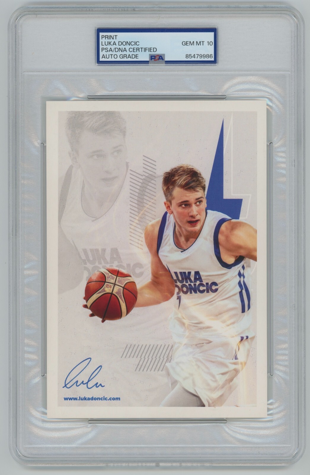 Luka Don i Autographed Signed Los Angeles Lakers Luka Doncic Auto 5x7 Promo Print PSA DNA 10 Lakers 
