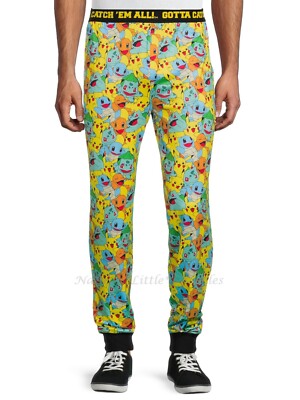 NEW Pokemon Mens Pajama Pants Size Medium - XXL 2XL Joggers Pikachu Women Lounge