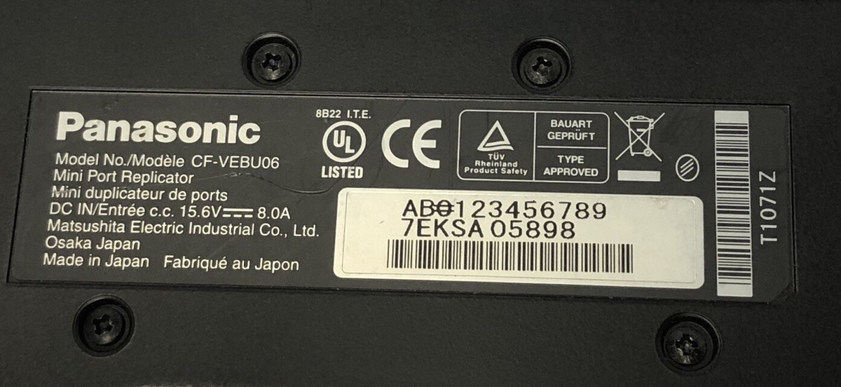 Panasonic Cf-vebu06 Mini Port Replicator Toughbook Cf-74 VGA USB