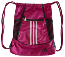 Adidas Burgundy Maroon Sackpack Drawstring Backpack Sport Gym Bag with Pockets