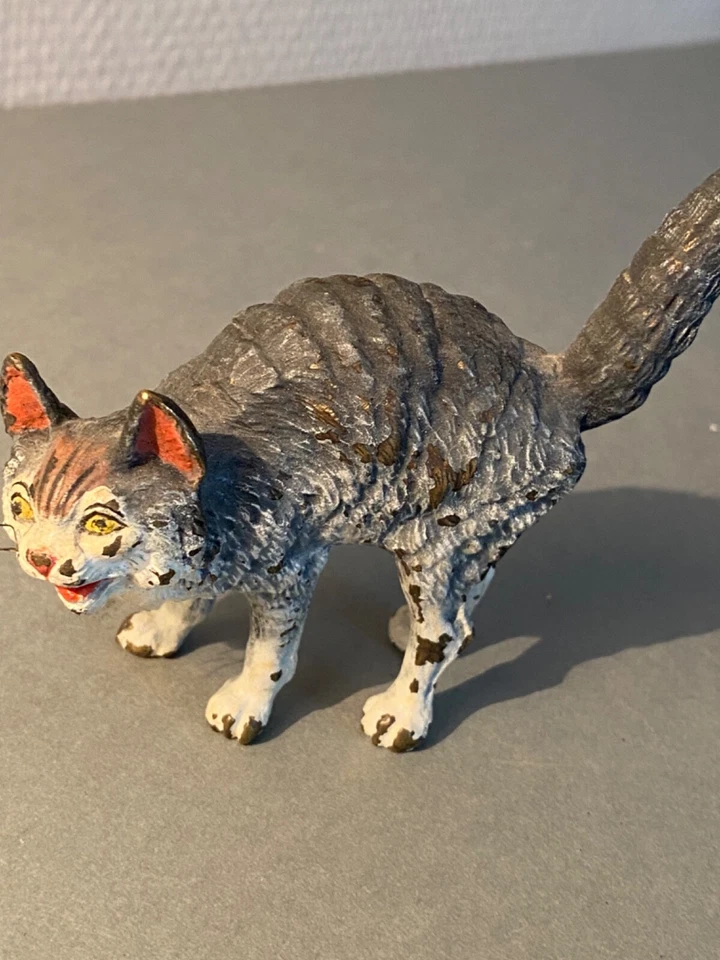 SUPERBE BRONZE DE VIENNE XIX S "GRAND CHAT AU DOS ROND" - Photo 3/4