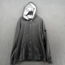 Ted Baker Jacket Mens XL Gray Heather Fused Fleece Supersoft Full Zip Hoodie