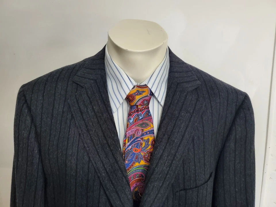 Ermenegildo Zegna Blazer Mens 46 Wool Angora Sport Coat 3 Buttons Designer Italy - Image 3 of 4