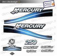 Adesivi motore marino fuoribordo mercury 250 cv saltwater optimax stickers 