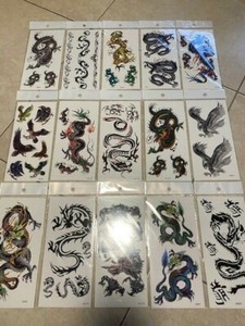 15 Sheers Men Dragon Waterproof Body Temporary Tattoos Stickers US Seller 