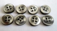 8/pcs Buttons small Size Diameter=7/16" (11mm) Gray 4 holes
