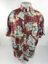REYN SPOONER - Reverse Print HULA GIRL Hawaiian Aloha Mens XL Shirt EXCELLENT