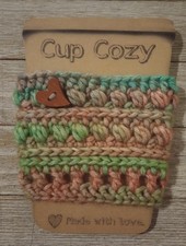 crochet-handmade-coffee-cup-drink-cozy-sleeve-heart-button-radiant-rainbow-new