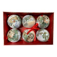 Rotkehlchen Kugeln 6Er Set Verpackt HäNgend Christbaumschmuck Deko Geschenk