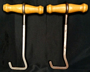 Vintage Brown Wood Handle Boot Pull Set Of 2 Equestrian Saddlery Tool 1960s