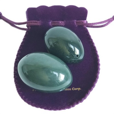 Polar Jade Natural Nephrite Jade Predrilled Eggs for Wellness Training   Large, 