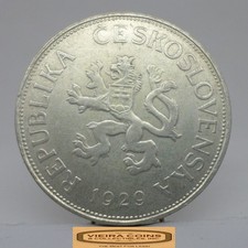 1929 Czechoslovakia Silver 5 Korun - #C54710NQ