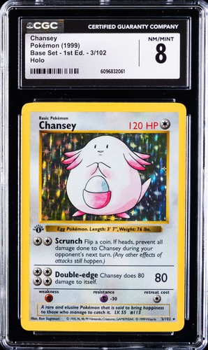 Chansey (1st Edition) graded CGC 8 for sale on eBay