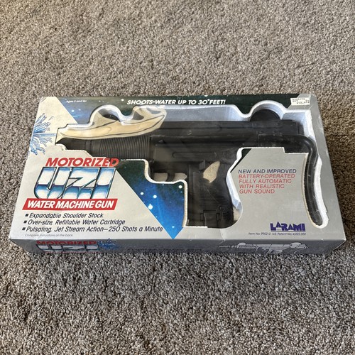 Larami Vintage Motorized Uzi Carbine Water Gun Fully Auto - Open Box