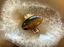Tigers Eye Stone Ring In Watch Style Stretchy Band