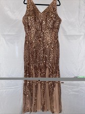 NW Nightway Women's Rose Gold Prom Dress Size 22W Plus Size Long Formal Gown