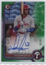 2022 Bowman Chrome Mega Box Mojo Green Refractor 82/99 Yhoswar Garcia Auto 9hx