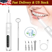 Ultrasonic Tooth Cleaner Tartar Plaque Remover Dental for Teeth with LED Light