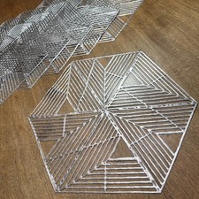 6 manteles individuales geométricos de molinete para mesa de comedor Chilewich Gunmetal (más disponibles)