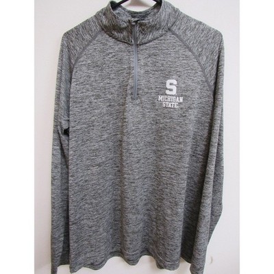 Under Armour Michigan State Spartans Mens XL Gray HeatGear 1/4 Zip Pullover