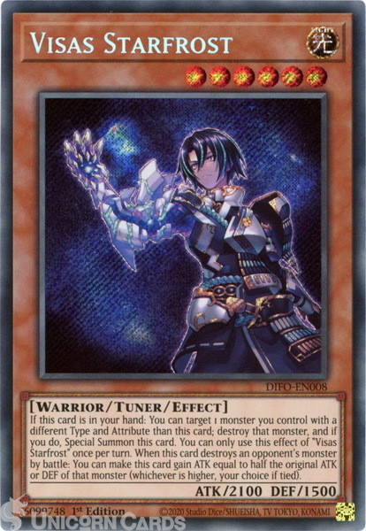 DIFO-EN008 Visas Starfrost Secret Rare 1st Edition Mint YuGiOh Card