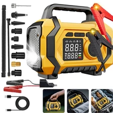 All-in-1 Portable Car Jump Starter Air Compressor Tire Inflator Pump Air Blower