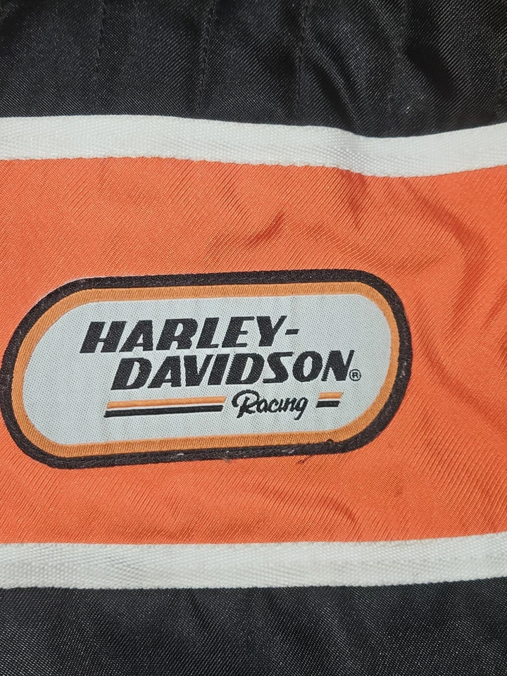 Chaqueta de carreras Harley Davidson para mujer mediana negra naranja cremallera completa bicicleta softshell Foto 2 de 4