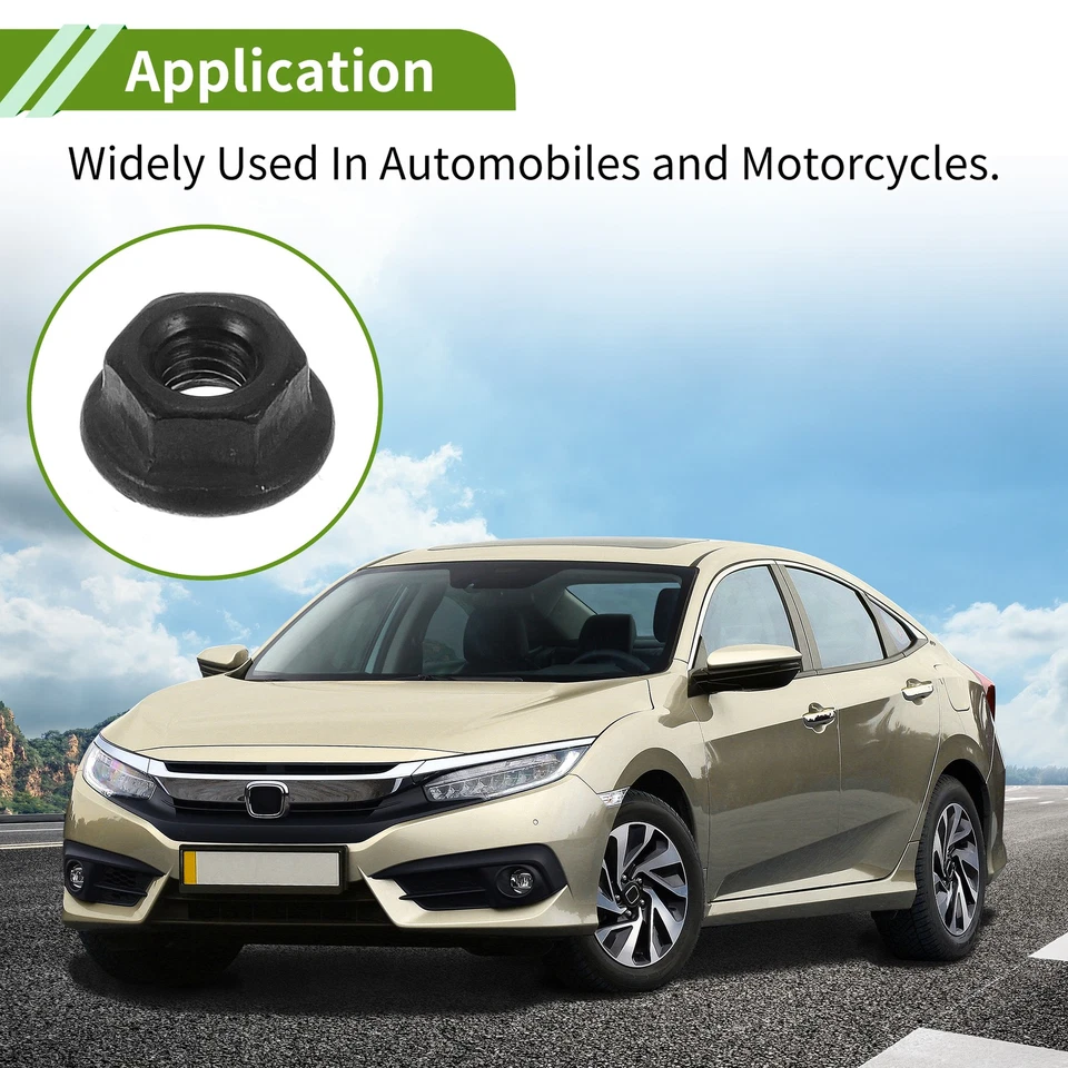 5 Pz Dadi Esagonali M3 Nero per Auto, Moto, 10x8mm - Immagine 3 di 4