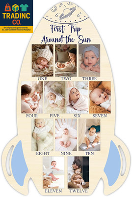 First Trip around the Sun My First Year Photo Board, Baby Milestone Signs for Bo