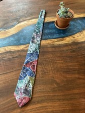 Italian All Silk Handmade Men  s Tie   Multicolor Abstract Mosaic Pattern   57  