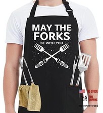 Kaidouma Funny Grill Aprons for Men - Chef Cooking - Black 21