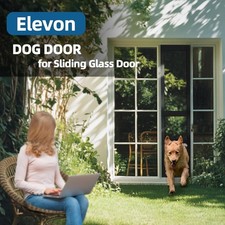 Elevon small Sliding Glass Dog Door   No-Cut Insert, Adjustable 80.5"  85.5"