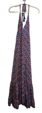 Karma Highway Floral Halter Boho Summer Flowy Maxi Dress One Size Coquette