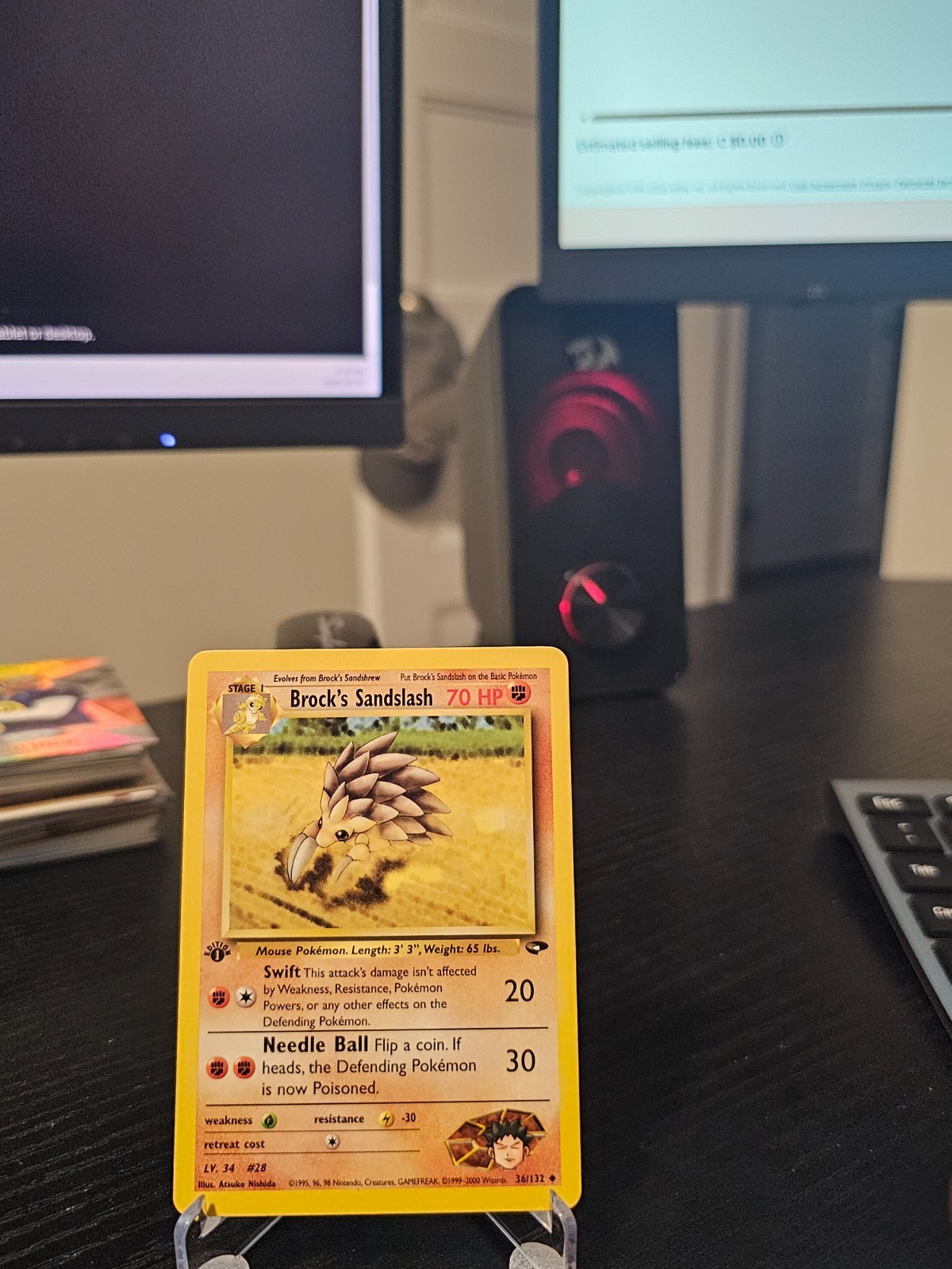Brock's Sandslash #36 - 1st Edition - Gym Challenge - NM