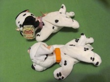 2 Vintage DISNEY 101 DALMATIONS Dogs Plush Stuffed Animal