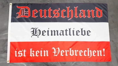 Fahne Flagge Deutsches Reich - Heimatliebe ist kein Verbrechen - 90 x 150 cm - Bild 1 von 3