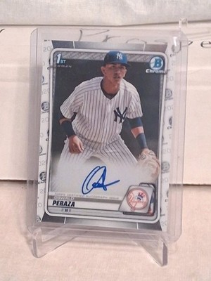 2020 Bowman Chrome #CPA-OP Oswald Peraza 1st Autograph RC Auto Angels Yankees