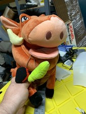 Disney Parks The Lion King Pumba Warthog Plush w/ Grub Bugs in Mouth 14  