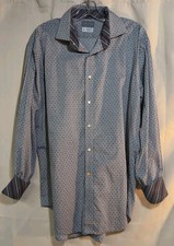 Thomas Dean MEDIUM Flip Cuff Shirt Mens LOGO Embroider Button long sleeve EUC