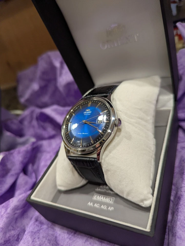 Orient Bambino Blue Automatic Watch  Great Condition Sexy Dial Free Shipping - Image 4 of 4