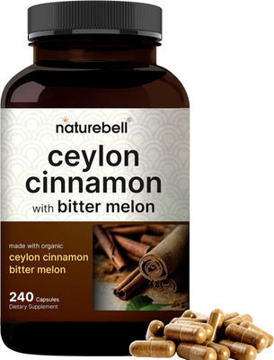 Naturebell Ceylon Cinnamon per Serving, 240 Capsules | Made with Organic Sri Lan
