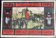 50 Pfennig  Drei Gleichen * Wachsenburg *  Notgeld Gutschein #16.08.d